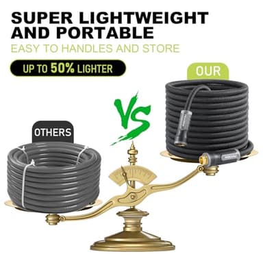 Relxitl Garden Hose, Flexible Water Hose, Ultra Lightweight Non-Expanding hose with 10 Function Sprayer, Leak proof, Pressure Resistant for Yard, Outdoor (Black, 50FT) - Image 6