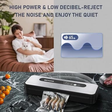 Vacuum Sealer Machine -85KPA Food Vacuum Sealer - 5 in1 Food Sealer Vacuum Sealer with Dry&Moist Modes, Includes 15PCS Storage Bags, 1 Air Suction Hose, 1Cutter - Image 5