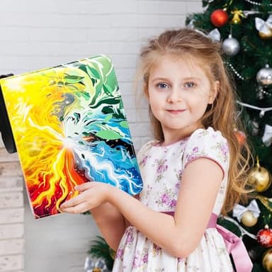 Trading Card Binder for TCG Cards, 9-Pocket Portable Card Collector Ablum Holder Book Fits 900 Cards with 50 Removable Sleeve, Waterproof BKM Card Binder Display Storage Carrying Cases for TCG-Storm - Image 2