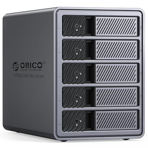 ORICO RAID 5 Bay HDD Enclosures USB 3.0 Push-Pull Mounting for 3.5-inch HDD, Max 110TB, External Direct Attached Storage 8 RAID Modes Supported 9858RU3 - Image 1