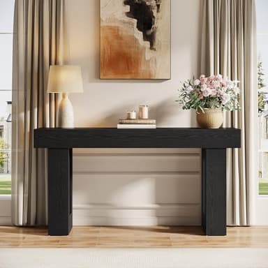 Tribesigns 63-Inch Long Console Table, Wooden Rectangular Sofa Table Behind The Couch, Farmhouse Entryway Table for Entrance, Hallway, Living Room (Black) - Image 3