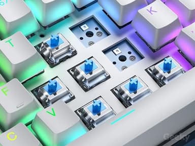 Geeky GK61 60% | Hot Swappable Mechanical Gaming Keyboard | 61 Keys Multi Color RGB LED Backlit for PC/Mac Gamer | ANSI US American Layout (Lavender, Mechanical Blue) - Image 6