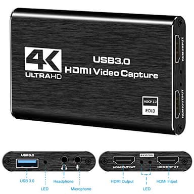 Capture Card Nintendo Switch, 4K HDMI Video Capture Card, 1080P 60FPS, HDMI to USB 3.0 Capture Card for Streaming Work with Camera/Xbox/PS4/PS5/PC/OBS - Image 2