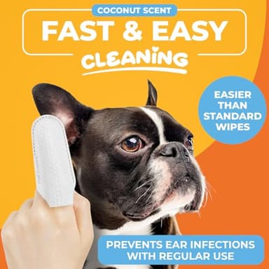 Paw Science Dog Ear Cleaner Wipes – Finger Wipes for Dogs & Cats – Cleaning, Soothing, & Deodorizing Itchy Ears – Pet Ear Relief Solution (Coconut) - Image 2