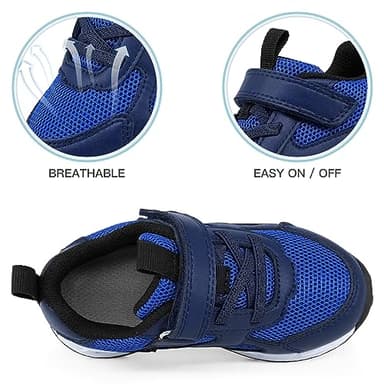 YESKIS Light Up Shoes for Boys Tennis Shoes LED Flashing Lightweight Breathable Mesh Durable Running Walking Sneakers for Little Kid Blue Size 12 - Image 3