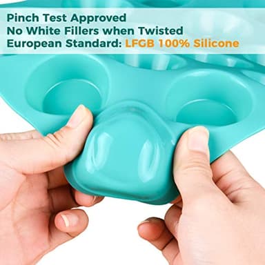 Mini Muffin Pan 24 Mini Cupcake Pans Silicone Molds Food Grade Silicone Muffin Pans for Baking Pack of 2 - Image 3