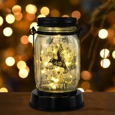 Styleonme Decor Mobile Outdoor, Solar Waterproof Hummingbird Lights with Butterfly, Gifts for Mom Women Grandma, Hummingbird Lovers Gifts, Lanterns with Stake for Yard Corridor Garden Decor - Image 1
