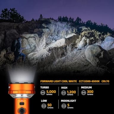OLIGHT Prowess Rechargeable High Lumen Flashlights, 5,000lms Super Bright Flashlight with Holster, High-Efficiency USB-C Charging LED, Bidirectional Lighting - Image 3