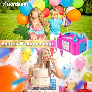 Anordsem Balloon Air Pump Electric: Balloon Inflator Portable for All Balloons at Home - Rose Red Blower Machine Dual Nozzle for Party Balloon Arch Kit Stand Birthday DIY Decoration - Image 7