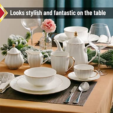 BTaT- White Dessert Plates, Set of 6, 8 inch, White Porcelain with Gold Trim, Small Plate, Small Appetizer Plates, Christmas Gifts - Image 7