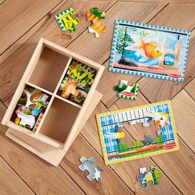 Melissa & Doug 4‑in‑1 Wooden Pets Jigsaw Puzzle Set, 48 Pieces with Storage Box, Toddler Puzzle Toy for Kids Ages 3+ - FSC Certified - Image 9