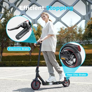 iScooter i9L Electric Scooter Adults and Teenages, Light Up Scooter 20 MPH Top Speed, 18 Miles Range, 8.5'' Pneumatic Tires, 350W Foldable and Cruise Control Escooter with Double Braking System&APP - Image 3
