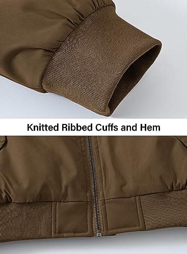 BGOWATU Men's Jacket Windproof Quilted Bomber Jackets Casual Fall Winter Warm Padded Coats Outwear Coffee XL - Image 7