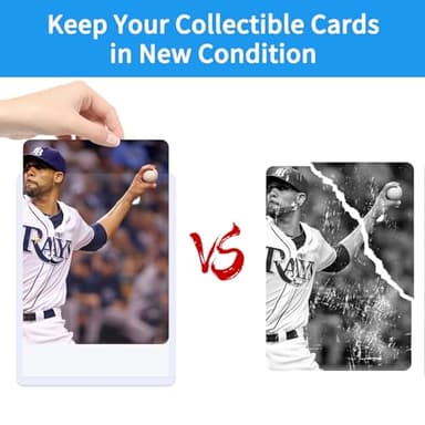 QTYORD 400Pcs Top Loaders for Cards (200Pcs Hard Plastic Card Holders & 200Pcs Penny Card Sleeves) 3" x 4" Toploaders, Card Protector Sleeves for Baseball Football Sports Cards, Standard Trading Cards - Image 6