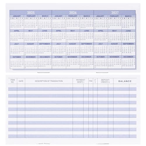 20 Pack Checkbook Register, Check Registers for Personal, Blank Ledger Transaction Registers for Personal or Business Bank, Check Register Book for Checking and Saving Account, Deposit and Credit Card - Image 1