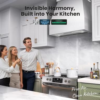 VIKIO HOME Range Hood Insert 30 Inch, 980 CFM Built-in Kitchen Vent Hood, Ducted/Ductless Convertible, Stainless Steel Range Hood with Gesture & Touch Control, Kitchen Hoods for Over Stove - Image 7
