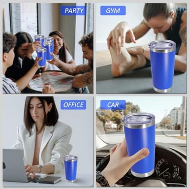 AIANJI 20oz Tumbler Bulk Stainless Steel Tumblers with Lid Vacuum Insulated Double Wall Travel Coffee Mug Powder Coated Tumbler Cup for Hot and Cold Drinks(Mix Color, 12 pack) - Image 8