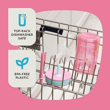 Contigo Leighton Kids Water Bottle, 2-Pack, 14oz, Spill-Proof, Blue Raspberry/Azalea & Butterlies/Llamas, Dishwasher Safe Tumbler with Straw - Image 3