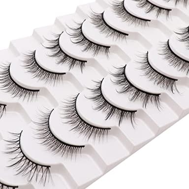 Losha Manga Lashes Fluffy Faux Mink Lashes Natural Look 5 Style Mixed Fake Eyelashes 10 Pairs Anime Lashes Look Like Individual Clusters (Mix) - Image 4