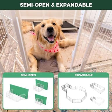 FXW Homeplus Unleashed Indoor Dog Playpen - Stress-Free and Safe Play, Heavy Duty 32 Inch 12 Panels Dog Pen for Small and Medium Dogs, White│Patented - Image 7