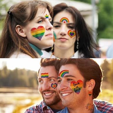 139+ PCS Pride Tattoos For Men Adults, Gay Pride Tattoos Face, Pride Day Accessories For Women, LGBT Rainbow Festival Fake Temporary Tattoos Body Stickers Celebrations Party Equality Parades - Image 7