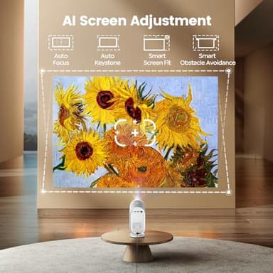 [AI Auto Focus/Dolby Audio] Projector with WiFi6 and 2-Way Bluetooth, 20W Speakers, 1080P Home Theater Movie Proyector, Fully Sealed Projector w/ HDMI ARC, iWIMIUS for Indoor&Outdoor (White, Standard) - Image 3