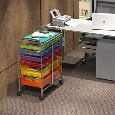 Simple Houseware Utility Cart with 12 Drawers Rolling Storage Art Craft Organizer, Multicolor - Image 2