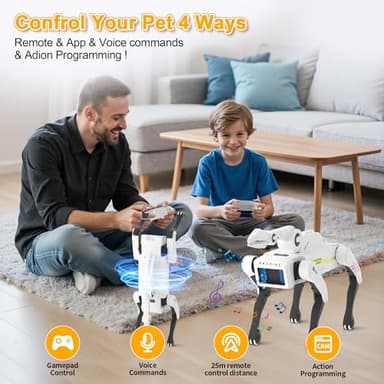 Dingdongwu Robot Dog with Claw - Interactive STEM Pet with Voice Control, 30+ Actions & Remot contol, Durable Design for Kids Age 6+ - Image 2