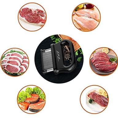 ZXZ Meat Tenderizer, 48 Stainless Steel Sharp Needle Blade, Heavy Duty Cooking Tool for Tenderizing Beef, Turkey, Chicken, Steak, Veal, Pork, Fish. - Image 4
