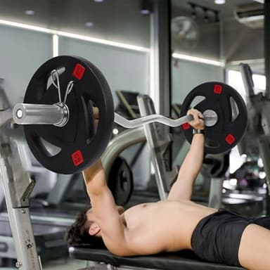 Fitvids Olympic EZ Curl Barbell Bar 47", 2-Inch Curl Bar for Weight Lifting, Hip Thrusts, Squat, Biceps-Home Gym Weight Bars, Chrome Curling Bars for 2 Inch Weight Plates - Image 4