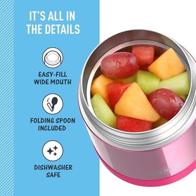THERMOS FUNTAINER Insulated Food Jar, 10 Ounce, Kid Friendly Food Jar with Foldable Spoon, Pink - Image 6