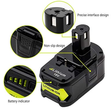 KINGTIANLE 1pack 6.0Ah 18V Replacement Battery for Ryobi 18V Lithium P102 P103 P105 P107 P108 P109 Ryobi ONE+ Cordless Tool - Image 3