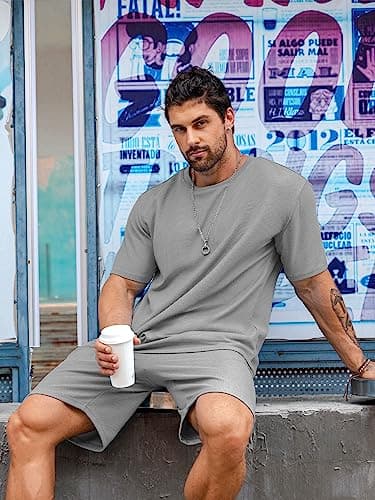 Babioboa Men's Casual set Tee TShirt Suit 2 pockets two piece outfit Homewear Summer oversize Tracksuit for men - Image 3