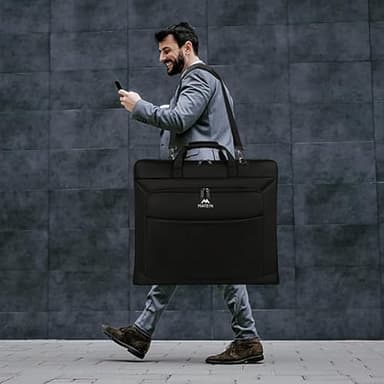 MATEIN Garment Bag for Travel, Large Carry on Garment Bags with Strap for Business, Waterproof Hanging Suit Luggage Bag for Men Women, Wrinkle Free Suitcase Cover for Shirts Dresses Coats, Black - Image 9
