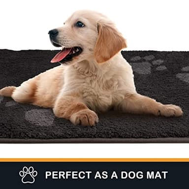 PURRUGS Dirt Trapping Door Mat 32" x 47", Non-Skid/Slip Machine Washable Microfiber Entrance Rug, Shoes Scraper, Dog Doormat, Super Absorbent Floor Mat for Muddy Wet Shoes and Paws, Charcoal - Image 6