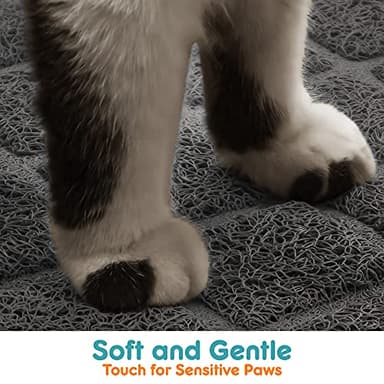 Conlun Cat Litter Mat Litter Trapping Mat, 35" x 23" Premium Durable PVC Grid Mesh with Scatter Control, Non-slip, Less Waste Cat Litter Box Mat, Soft on Kitty’s Paws, Urine Waterproof - Image 4