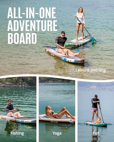 ZLX Inflatable Stand Up Paddle Board, 10'6" SUP Non-Slip Stable Deck Pad, Unique Center Fin, Premium Accessories, Portable Paddleboard for Adults, Beginners, All Skill Levels - Image 6
