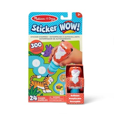Melissa & Doug Sticker Wow!™ 24-Page Activity Pad and Sticker Stamper, 300 Stickers, Arts and Crafts Fidget Toy Collectible Character – Tiger - for Kids Ages 3+ - FSC Certified - Image 1
