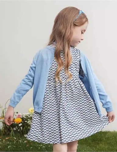 Miccina Girls Cardigan Sweater School Uniforms Toddler Long Sleeve Button Knit Solid Sweaters Tops Navy - Image 5