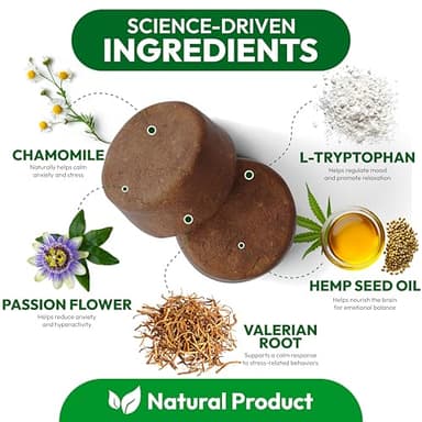 Hemp Calming Chews for Dogs - 170 Dog Calming Chews - Anxiety Relief Treats - Advanced Stress Relief Supplement, Separation Aid, Barking, Fireworks, Melatonin - Hip & Joint Support - Made in USA - Image 3