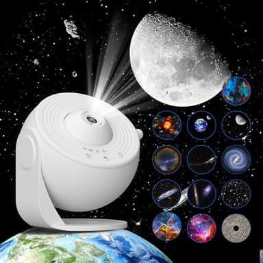 FlyLily Galaxy Projector - 13 in 1 HD Planetarium Star Projector for Bedroom, 360 Rotating Galaxy Light with Adjustable Knob and Timer for Kids, Ceiling, Gifts, Room Decoration - Image 1