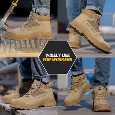 GUSAYEX Steel Toe Boots for Men Safety Shoes Work Boots Lightweight Work Shoes Breathable Steel Toe Sneakers Comfortable Industry Construction Fashionable Safety Boot for Men - Image 5