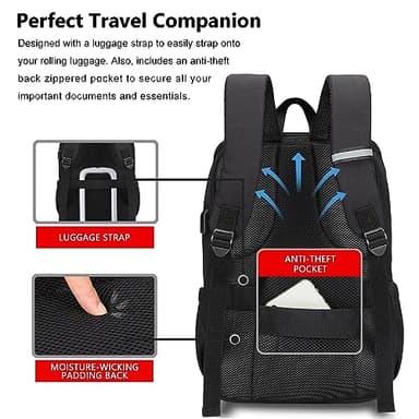 MAXTOP Deep Storage Laptop Backpack with USB Charging Port[Water Resistant] College Computer Bookbag Fits 15 Inch Laptop Black - Image 4