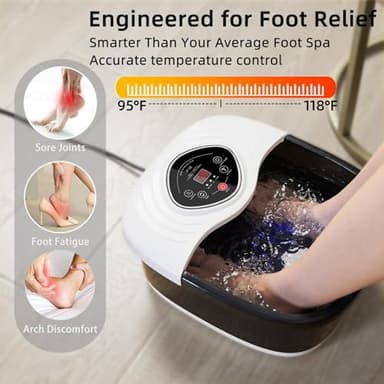closewave Foot Spa Bath Massager with Heat, Shiatsu Rollers, UV & Ozone Bubbles - Includes Tea Tree Oil Epsom Salt, Relieves Stress and Foot Pain - Home Pedicure Soak Tub Gift for Women/Men, Mom/Dad - Image 3