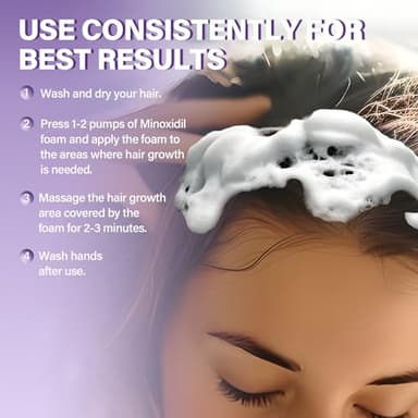 5% Minoxidil Foam for Women Hair Growth Foam Suitable for Hair Thinning Receding Hairline and Hair Loss - Image 6