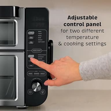 Ninja DCT451 12-in-1 Smart Double Oven with FlexDoor, Thermometer, FlavorSeal, Smart Finish, Rapid Top Convection and Air Fry Bottom , Stainless Steel - Image 3