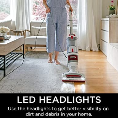 Shark NV501 Rotator Professional Lift-Away Upright Vacuum with HEPA Filter, Swivel Steering, LED Headlights, Wide Upholstery Tool, Dusting Brush & Crevice Tool, White/Red - Image 8