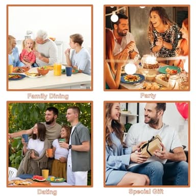 Perlapoc Wheat Straw Dinnerware Set 40 PCS - Service for 8 | Plates and Bowls Sets | Unbreakable Dishes Set - Dinner Plates, Dessert Plate, Cereal Bowls, Drinking Glasses, Dishwasher Safe - Multi - Image 8