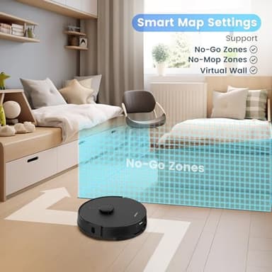 AIRROBO Robot Vacuum and Mop Combo, Self-Emptying, 60-Day Capacity, Home Mapping, Schedule, Wi-Fi/App/Alexa/Remote, 180mins Runtime, T20+ Robotic Vacuum Cleaner for Pet, Hard Floors, Carpet - Image 6