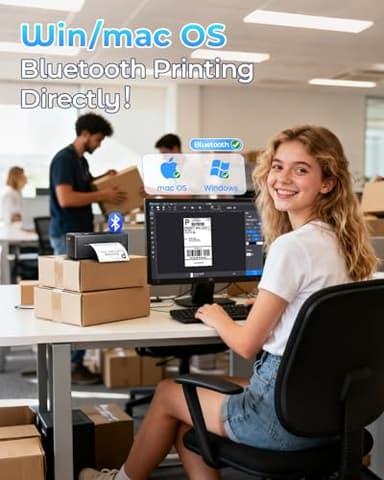 LabelCreate Bluetooth Thermal Shipping Label Printer, 4x6 Thermal Label Printer for Small Business, 2410BT Wireless Label Printers Compatible with iOS Android & PC, Widely Used for Ebay, USPS, Tiktok - Image 6
